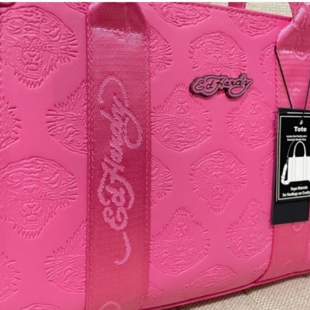 Ed Hardy Vibrant Pink Tote Bag - Picture 3 of 6